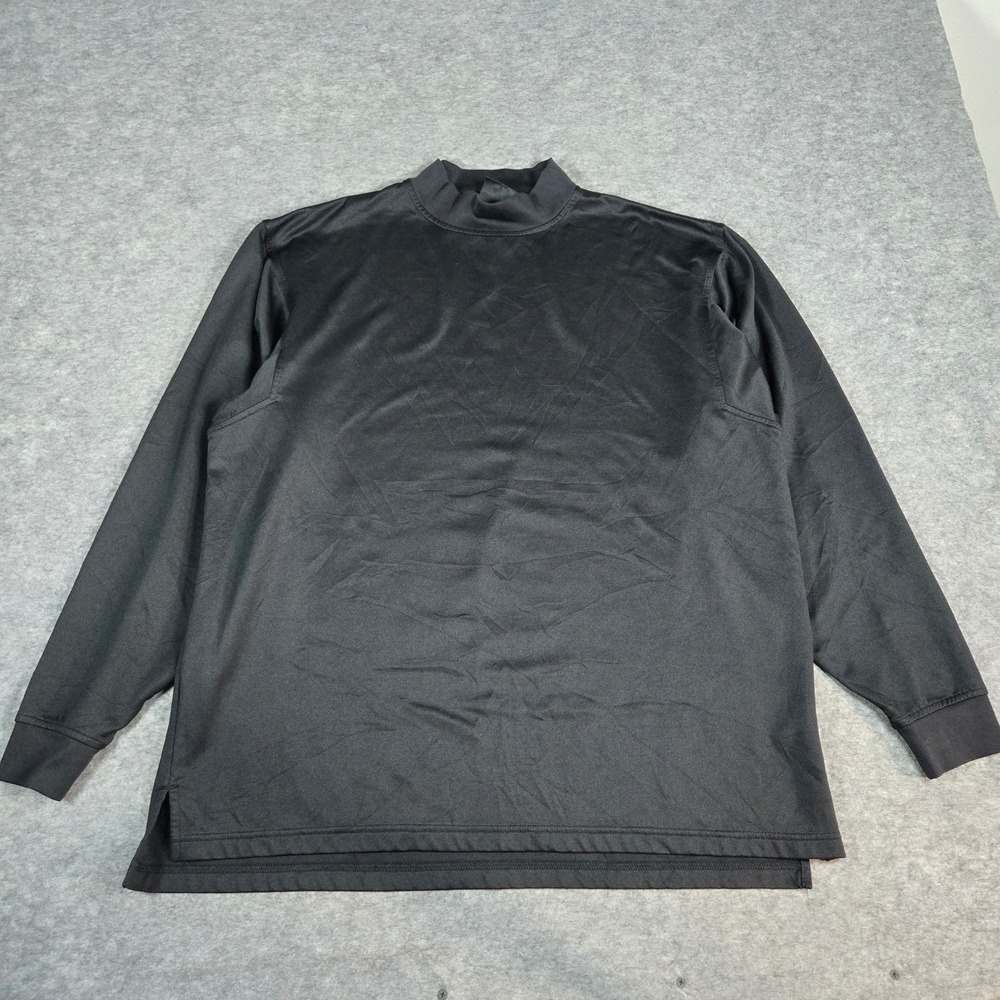 FootJoy Mens Black Performance Mock Neck Long Sleeve Golf Shirt XL